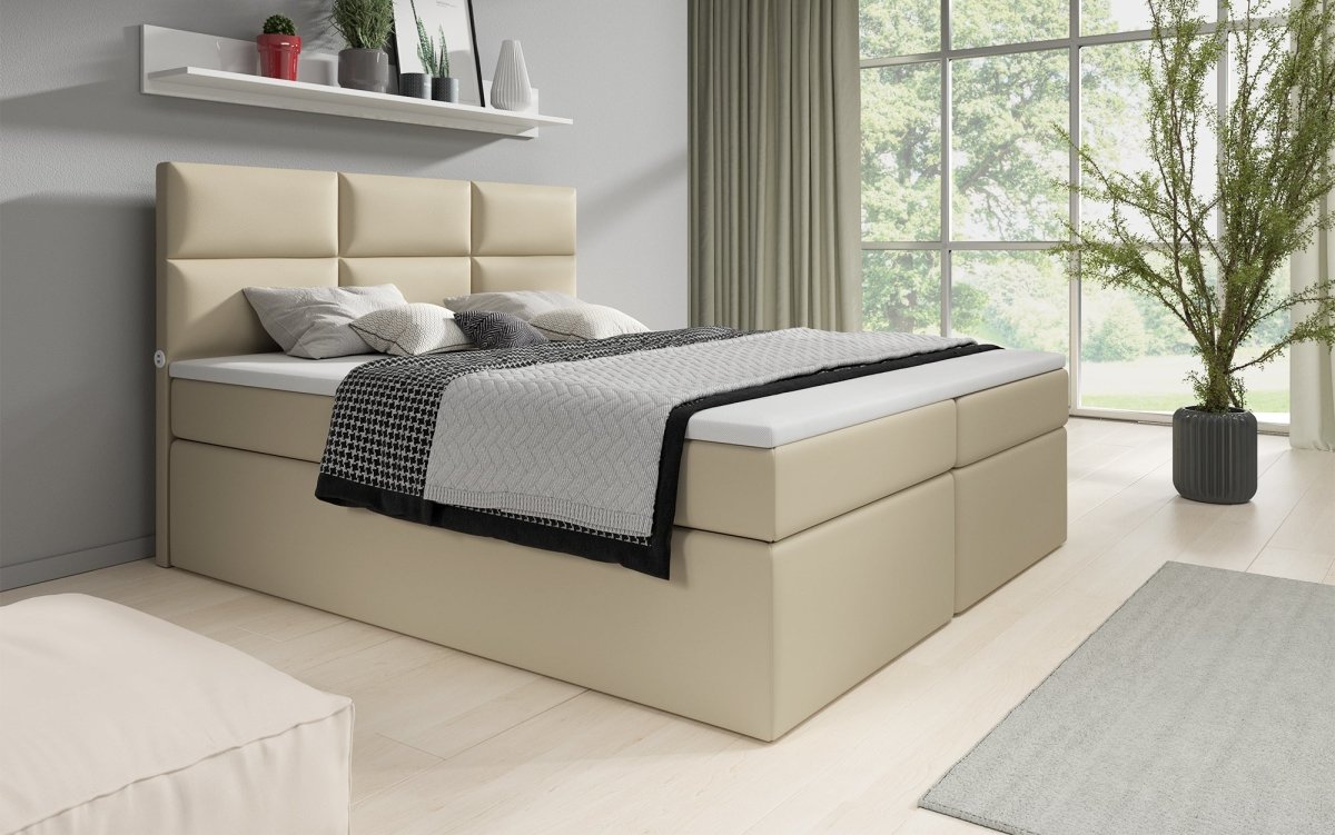 Carito Boxspringbett: Luxuriöses Schlafparadies mit 6 Stauraumfächern & USB-Ladeports