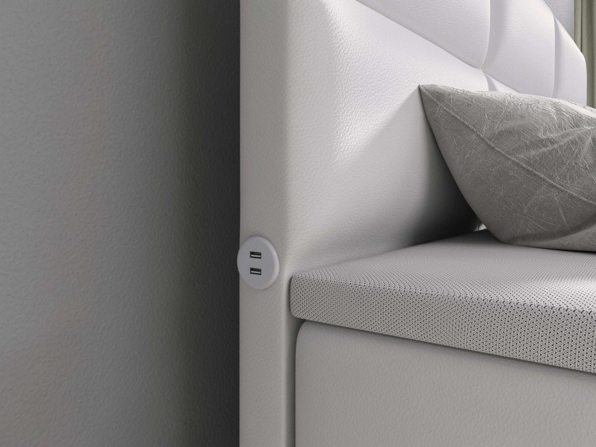 Carito Boxspringbett: Luxuriöses Schlafparadies mit 6 Stauraumfächern & USB-Ladeports