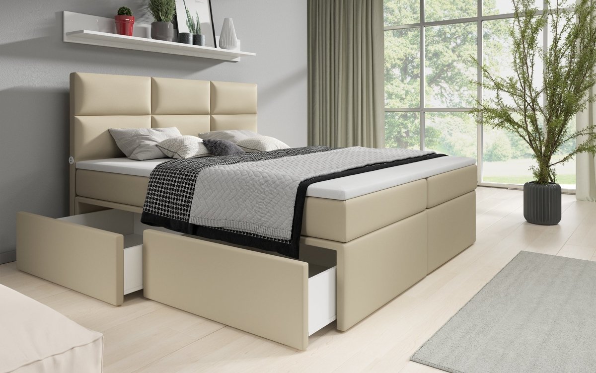 Citaro Boxspringbett mit USB-Anschlüssen, 4 Schubladen und luxuriösem Schlafkomfort