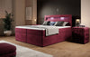 Luxuriöses Amélie Boxspringbett aus Samt mit LED-Beleuchtung und viel Stauraum