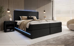 Lade das Bild in den Galerie-Viewer, Arito Luxus Boxspringbett mit LED-Beleuchtung und Praktischem Stauraum – Komfortabel Erholung

