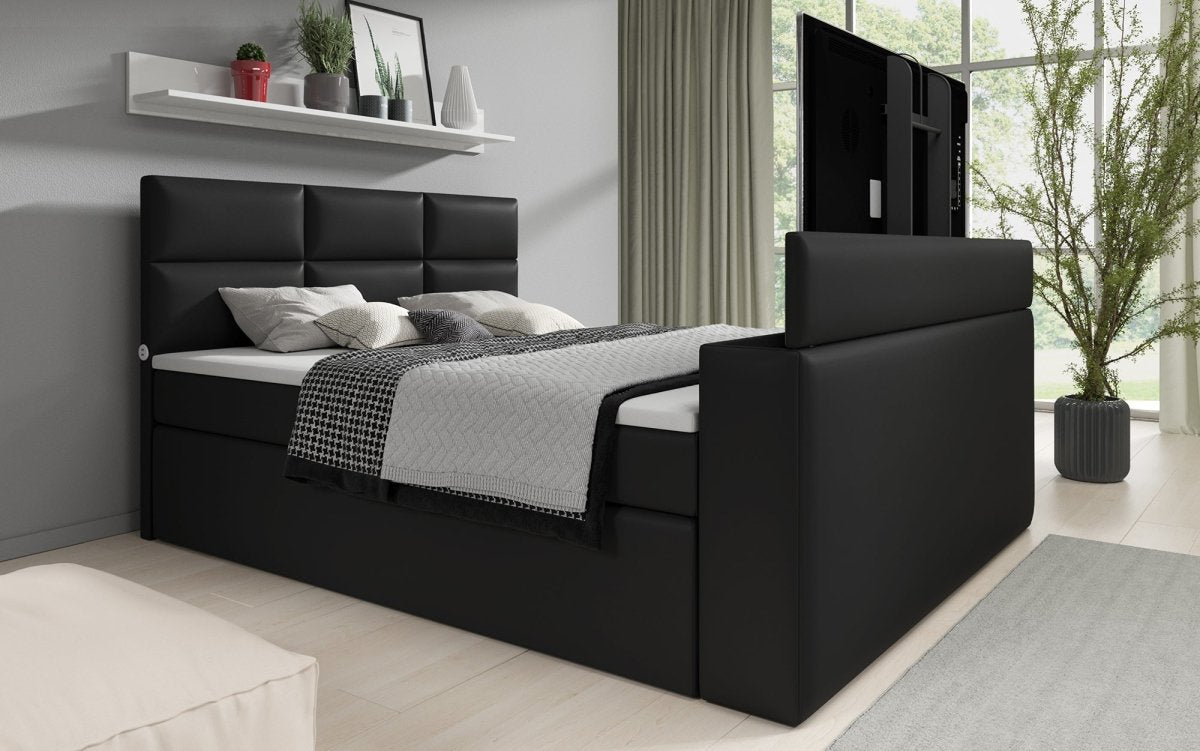 Carito Boxspringbett mit TV-Lift, USB-Anschluss und Geräumigem Stauraum