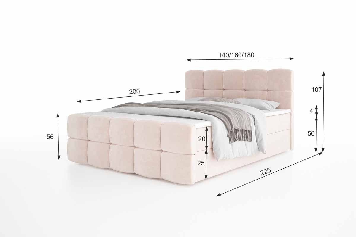 Boxspringbett Cozy Samt: Luxuriöser Komfort, Eleganz und Praktischer Stauraum