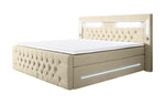 Lade das Bild in den Galerie-Viewer, Luxuriöses Boxspringbett Moonlight mit LED, USB-Anschlüssen, Stauraum und Samtbezug
