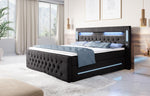 Lade das Bild in den Galerie-Viewer, Luxuriöses Boxspringbett Moonlight mit LED, USB-Anschlüssen, Stauraum und Samtbezug
