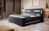 Luxuriöses Boxspringbett Moonlight mit LED, USB-Anschlüssen, Stauraum und Samtbezug