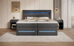 Lade das Bild in den Galerie-Viewer, Exklusives Boxspringbett Nera: LED, USB, Stauraum – Ihr Schlafparadies
