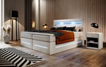 Lade das Bild in den Galerie-Viewer, Boxspringbett Sevilla: Modernes Design, LED-Beleuchtung, Integrierter Stauraum &amp; Komfort-Matratze
