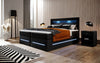 Boxspringbett Sevilla: Modernes Design, LED-Beleuchtung, Integrierter Stauraum & Komfort-Matratze