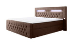 Lade das Bild in den Galerie-Viewer, Luxuriöses Boxspringbett Sunshine: Indirekte Beleuchtung, USB-Anschlüsse, Stauraum
