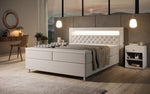 Lade das Bild in den Galerie-Viewer, Luxus Boxspringbett Tesero mit Integriertem Stauraum, USB-Ladeanschlüssen und RGB-LED-Beleuchtung

