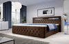 Luxuriöses Gloria Boxspringbett mit LED, Samtbezug und Stauraum