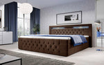 Lade das Bild in den Galerie-Viewer, Luxuriöses Gloria Boxspringbett mit LED, Samtbezug und Stauraum
