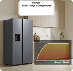 Lade das Bild in den Galerie-Viewer, Samsung RS80F Bespoke Side-by-Side Kühlschrank, Schwarz, AI-Steuerung, Wasserspender, 634L
