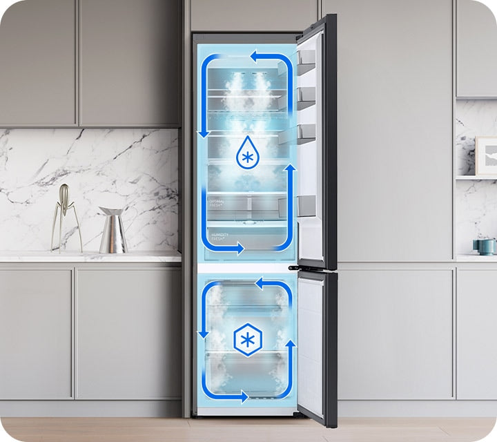 Samsung Bespoke 387L Kühl-Gefrierkombination: Twin Cooling+, AI Energy, Elegantes Schwarz
