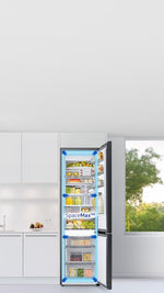 Lade das Bild in den Galerie-Viewer, Samsung SpaceMax Kühl-Gefrierkombination: AI Energy, No Frost+, 390L, Schwarzstahl
