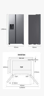 Lade das Bild in den Galerie-Viewer, Samsung RS80F Bespoke Side-by-Side Kühlschrank, Schwarz, AI-Steuerung, Wasserspender, 634L
