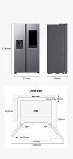 Lade das Bild in den Galerie-Viewer, Samsung Family Hub Side-by-Side Kühlschrank: 614L, Schwarz, AI Energy Modus, Twin Cooling
