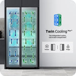 Lade das Bild in den Galerie-Viewer, Samsung RS80F67KCTEF Side-by-Side Kühlschrank: Smart, Groß, Edelstahl, Wasserspender, AI-Funktionen

