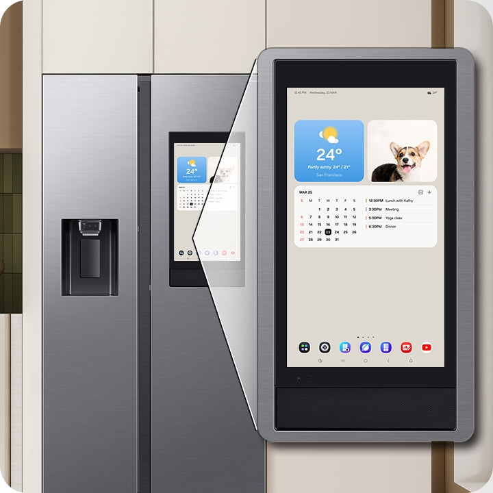 Samsung Family Hub Side-by-Side Kühlschrank, 614L, Schwarz, AI, Bixby, Eiswürfel