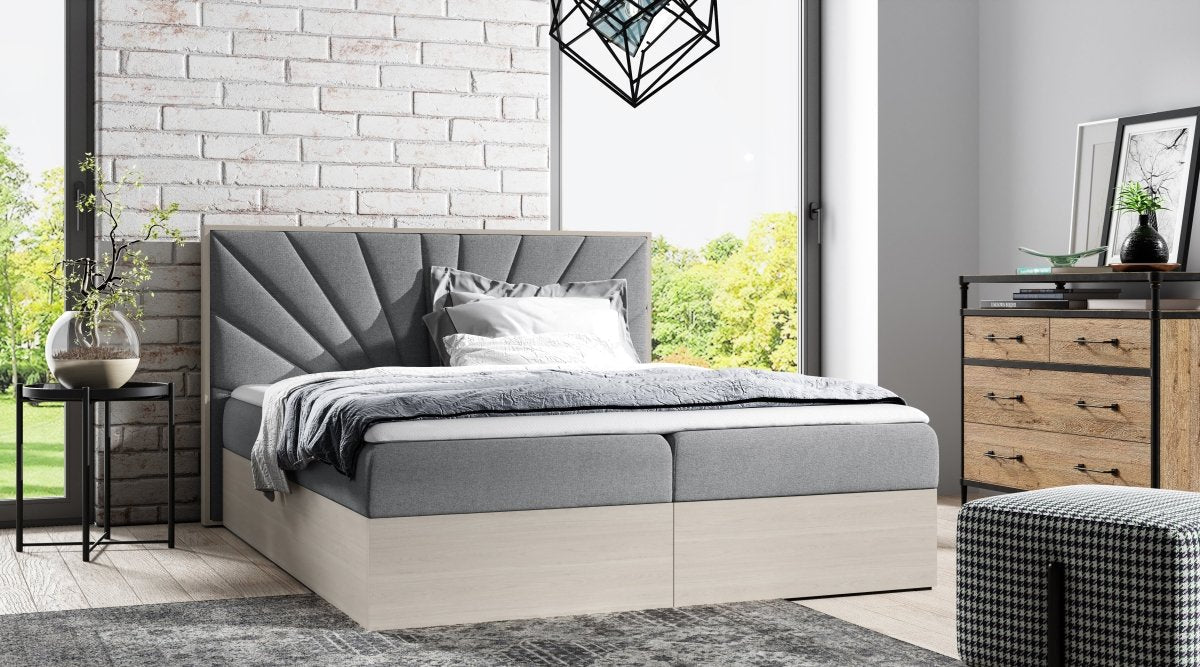 Minari Designer Holzbett mit Stauraum: Modern, Samtbezug, Luxuriös, Komfortabel, Vielseitig