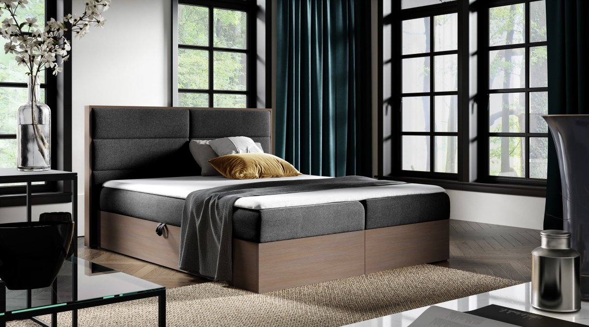 Luxuriöses Designer Holzbett Telina mit integriertem Stauraum – Modernes Schlafzimmer-Highlight