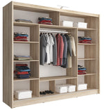 Lade das Bild in den Galerie-Viewer, Eleganter Anisa Designer Kleiderschrank mit integrierter LED-Beleuchtung für Schlafzimmer
