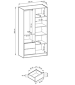 Lade das Bild in den Galerie-Viewer, Eleganter Designer Kleiderschrank Niro 105 cm – Moderner Stauraum Schlafzimmer
