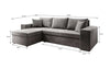 Luxuriöses Designer Ecksofa Denver Kunstleder Schlafsofa mit Klappfunktion Modern Komfortabel