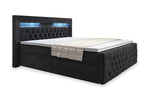 Lade das Bild in den Galerie-Viewer, Menzogna Boxspringbett mit LED-Beleuchtung und Stauraum – Samt-Luxus für Ihr Schlafzimmer
