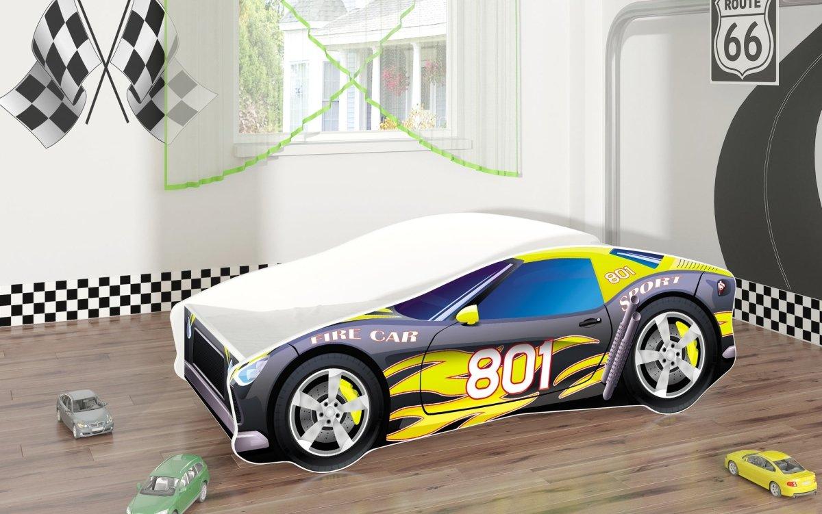 Fantasievolles Kinderbett Auto-Design mit Matratze – Sicheres Spielbett für gesunden Schlaf