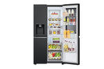 Lade das Bild in den Galerie-Viewer, LG InstaView Side-by-Side Kühlschrank: Groß, Smart, Eis- &amp; Wasserspender, Schwarz
