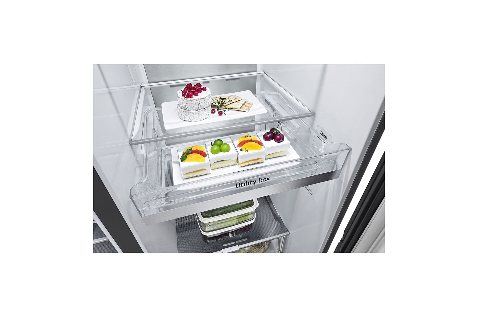 LG Side-by-Side Kühlschrank: InstaView, Craft Ice, Festwasseranschluss, Matte Black