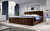 Velutto Boxspringbett Samtbezug Stauraum 6 Farben Chesterfield-Stil Bonnellfederkernmatratze Luxus