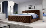Lade das Bild in den Galerie-Viewer, Velutto Boxspringbett Samtbezug Stauraum 6 Farben Chesterfield-Stil Bonnellfederkernmatratze Luxus
