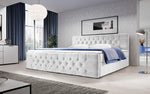 Lade das Bild in den Galerie-Viewer, Velutto Boxspringbett Samtbezug Stauraum 6 Farben Chesterfield-Stil Bonnellfederkernmatratze Luxus

