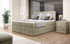 Luxuriöses Amélie Boxspringbett aus Samt mit LED-Beleuchtung und viel Stauraum