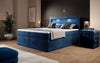 Luxuriöses Amélie Boxspringbett aus Samt mit LED-Beleuchtung und viel Stauraum