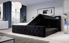 Luxuriöses Gloria Boxspringbett mit LED, Samtbezug und Stauraum