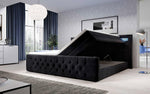 Lade das Bild in den Galerie-Viewer, Luxuriöses Gloria Boxspringbett mit LED, Samtbezug und Stauraum
