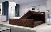 Luxuriöses Gloria Boxspringbett mit LED, Samtbezug und Stauraum