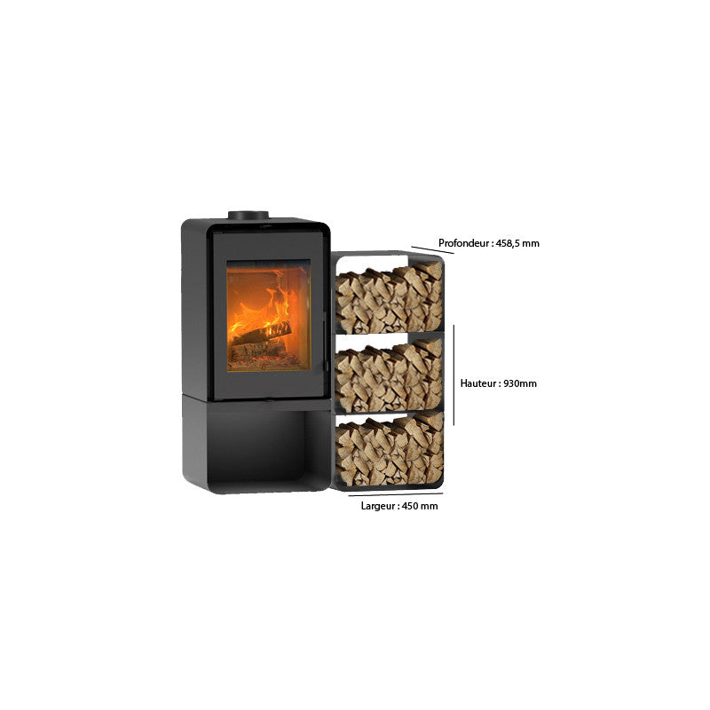 ETNA Domino Holzofen 8,5 kW mit 3-Etagen-Scheitholzablage – Effizient & Stilvoll Heizen