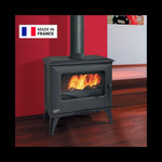 Lade das Bild in den Galerie-Viewer, Godin Cube Holzofen-Paket: Effizienter 8 kW Kaminofen mit Oberausgang und Gussheizung
