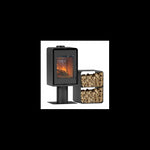 Lade das Bild in den Galerie-Viewer, ETNA Domino Holzofen 8,5 kW mit Standfuß und 2-Etagen-Holzlager Modul
