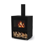 Lade das Bild in den Galerie-Viewer, ETNA Orta 11 kW Holzofen-Paket mit oberem Abzug und Rauchrohr-Set

