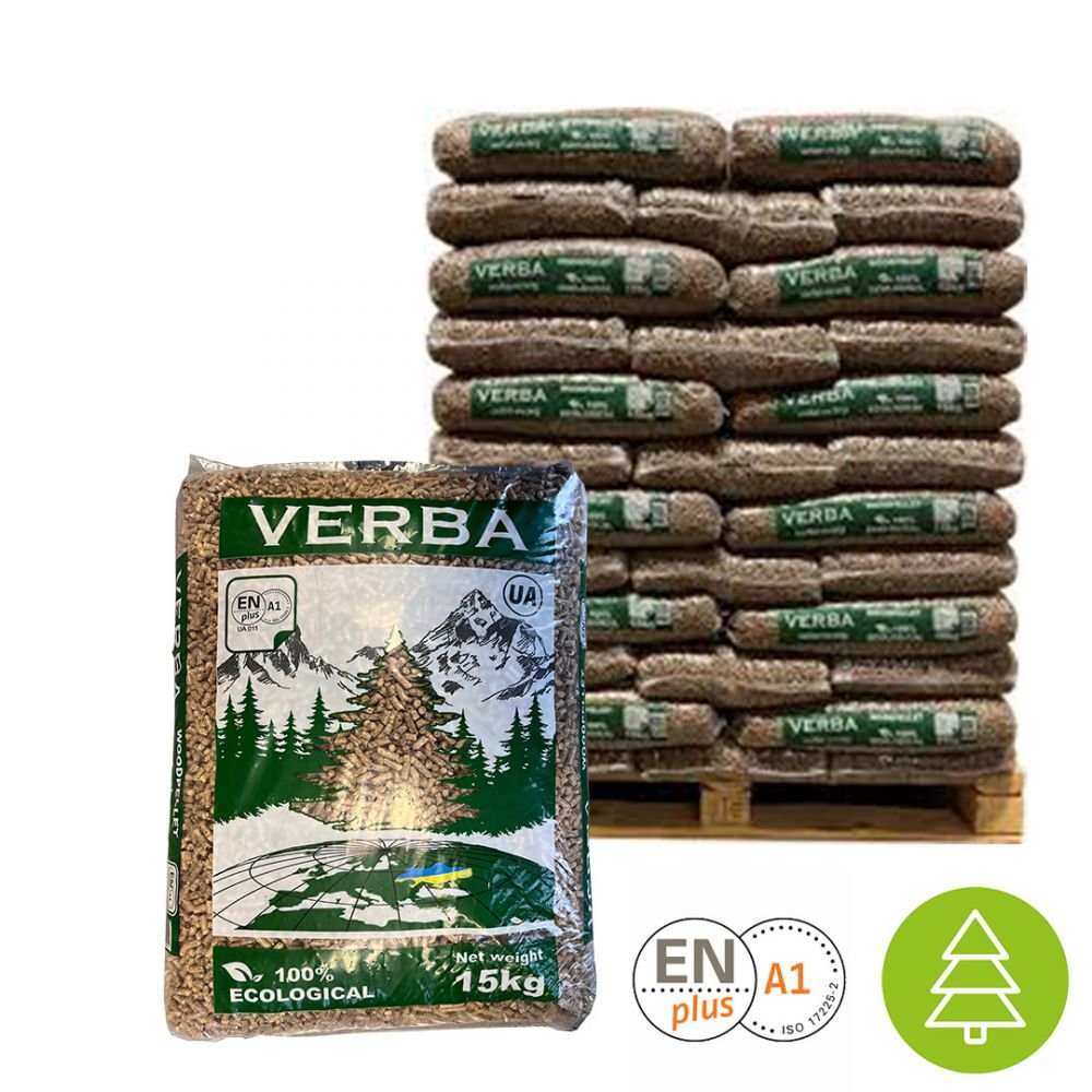3 Paletten VERBA Holzpellets Premium ENplus A1 Zertifiziert für Effizientes Heizen