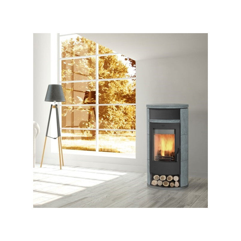 FirePlace Alicante 8 kW Kaminofen: Speckstein, Vermiculite, Doppelverbrennung für wohlige Wärme