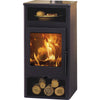 Altea Panadero Kaminofen mit Warmhalteplatte, 5,9 kW, dreifache Verbrennung, großes Flammenbild