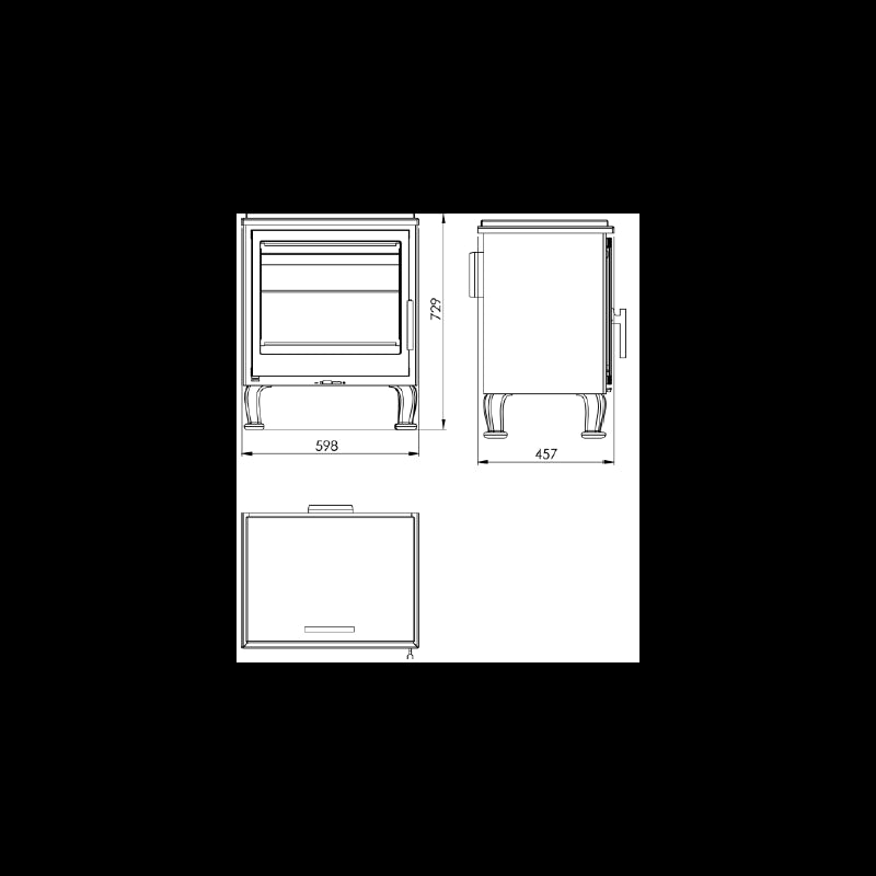 Panadero Aube Holzofen mit Kochplatte – 7,1 kW, Dreifachverbrennung, Hoher Wirkungsgrad