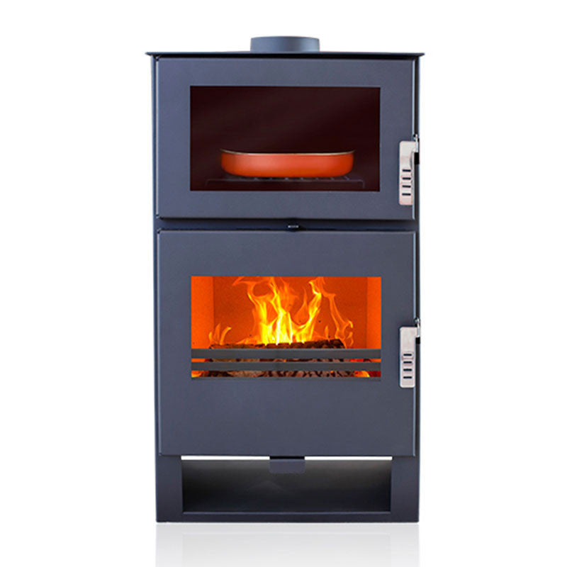 Carrio Inox Holzofen mit Backofen 9 kW – Effiziente Heizung und Kochlösung